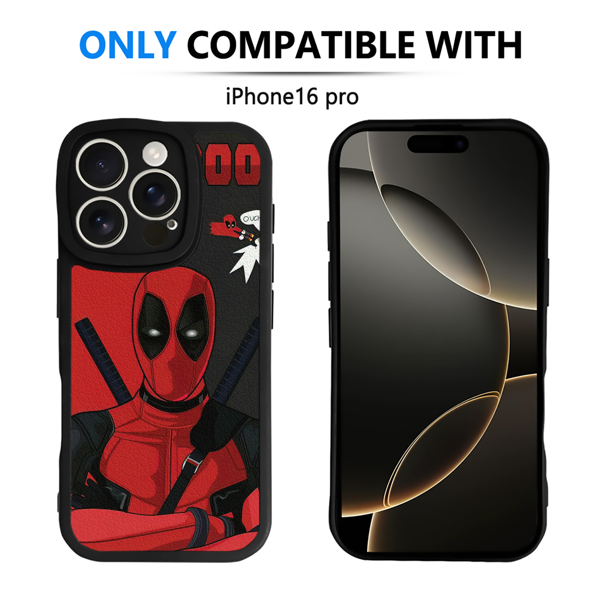 （画像用） Deadpool デッドプール 【iPhone 16シリーズ対応】シリコンスマホケース（レザー調） 材質：シリコン